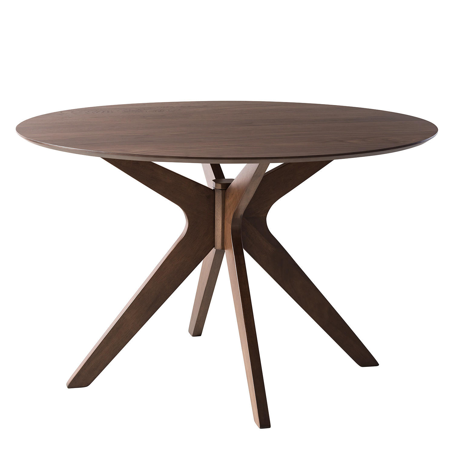 ESSTISCH - Gummibaum teilmassiv / Walnuss - Walnussfarben, Holzwerkstoff (120/120/75cm) - home24