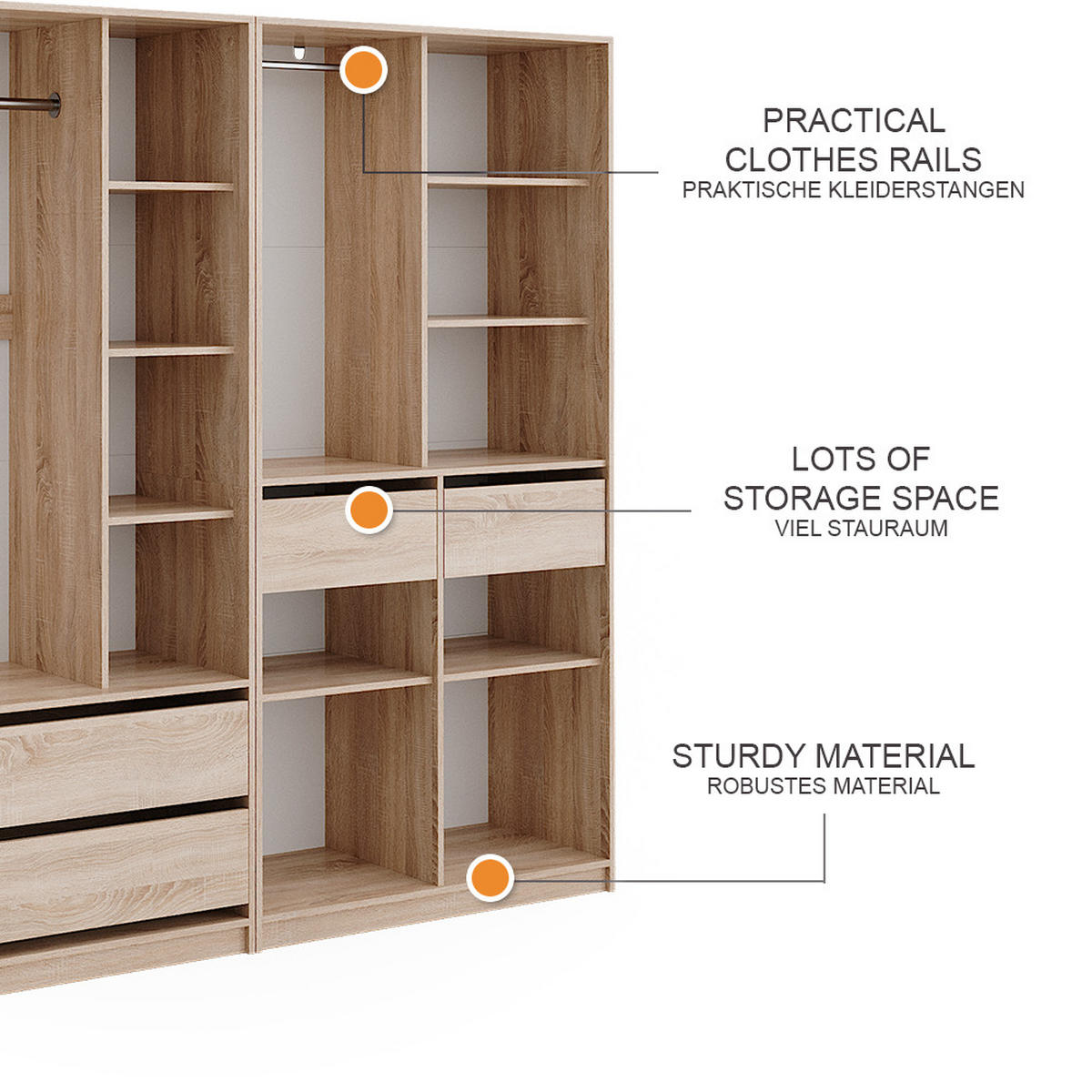 ŠATNÍ SKŘÍŇ Elmo Sonoma - Sonoma dub, kompozitní dřevo (200/200/50cm) - Vicco