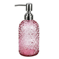 SEIFENSPENDER Glas Rosa mit Edelstahlpumpe - Rosa, Glas (7/17.8/7cm)