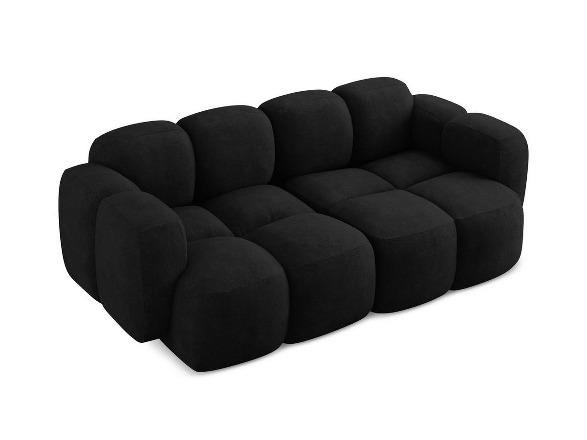 2-SITZER SOFA Chenille Stoff Schwarz - Schwarz, Holzwerkstoff/Kunststoff (210/72/115cm) - Makamii