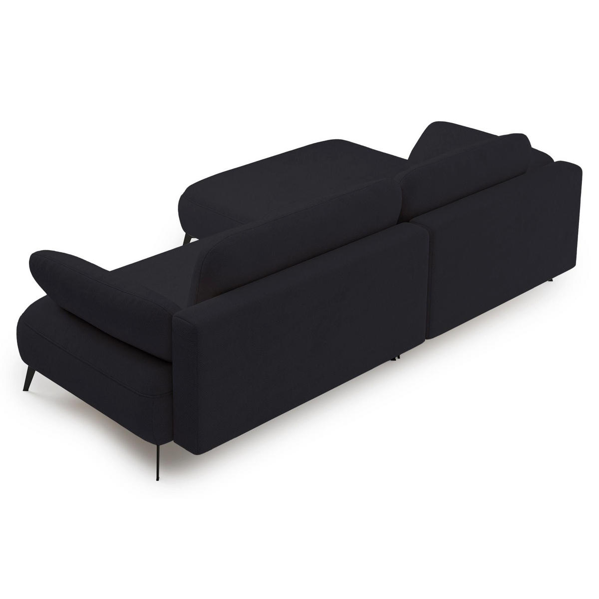 ECKSOFA Avolla Anthrazit links - Schwarz, Textil/Metall (284/186cm) - Selsey