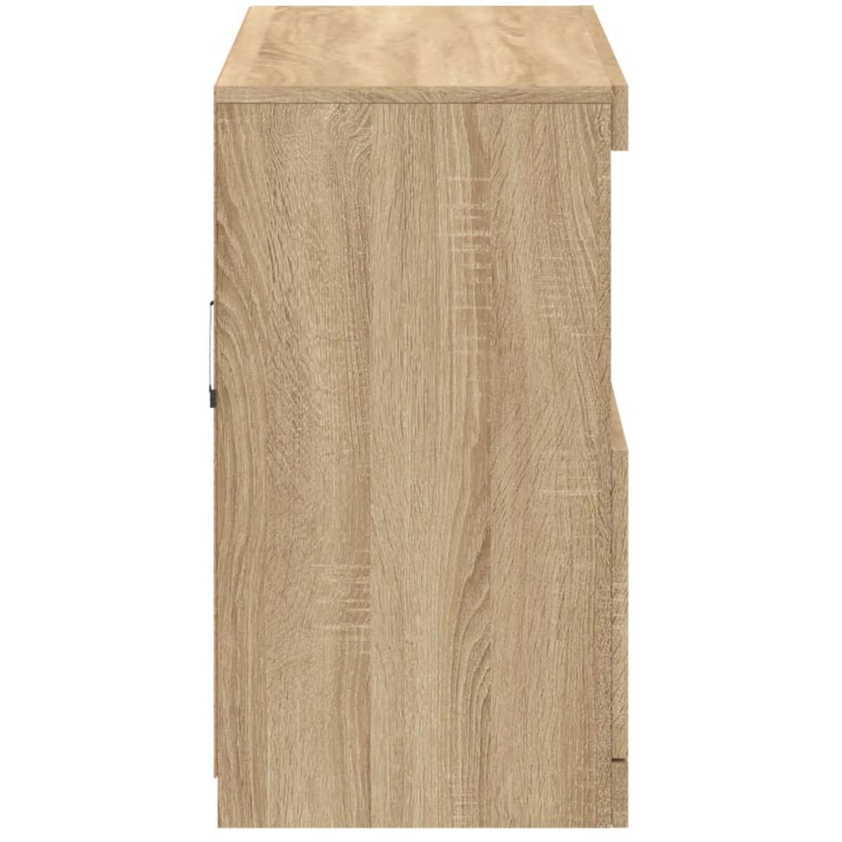SIDEBOARD mit LED-Licht, 2 Türen 81/37/67 cm aus Holzwerkstoff Sonoma-Eiche Dekor - Sonoma Eiche, Holz (81/67/37cm) - vidaXL