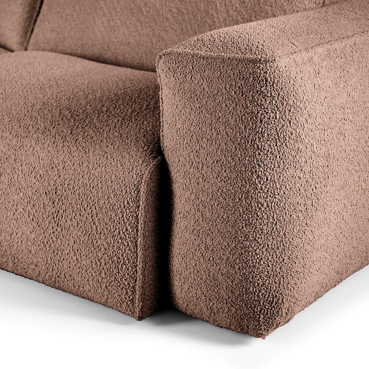 1,5-SITZER ECKSOFA mit Longchair - Mauve/Schwarz, Kunststoff/Textil (260/173cm) - home24