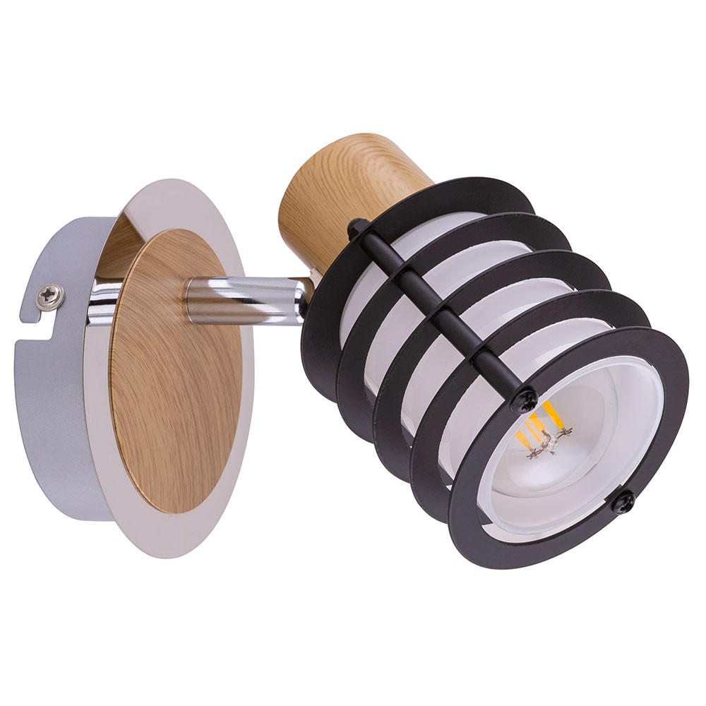 WANDLEUCHTE Metall Holzoptik Braun - Braun, Holz (10/12/14.7cm) - Globo Lighting