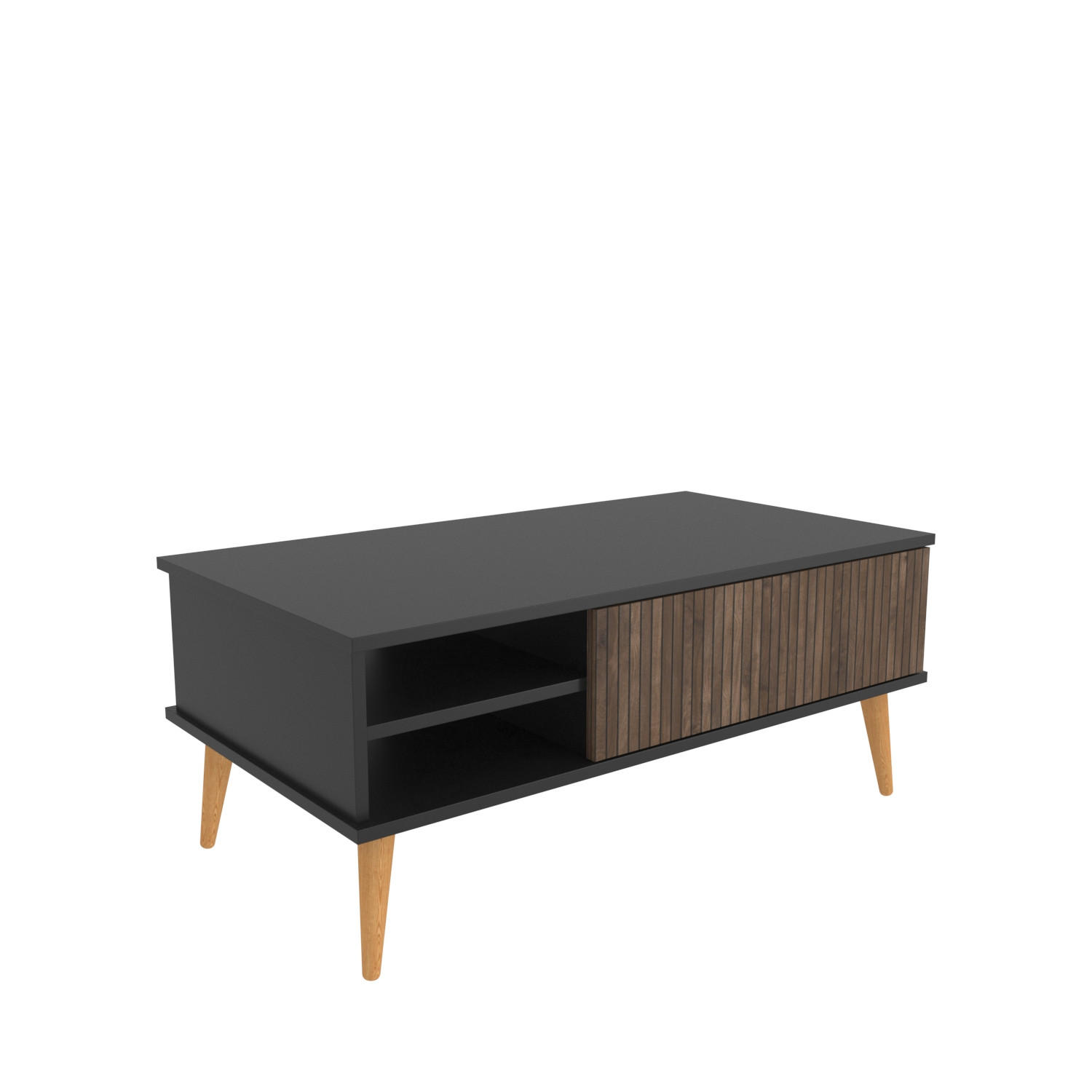 COUCHTISCH Como - Schwarz/Braun, Holzwerkstoff (110/60/46cm) - Decorotika