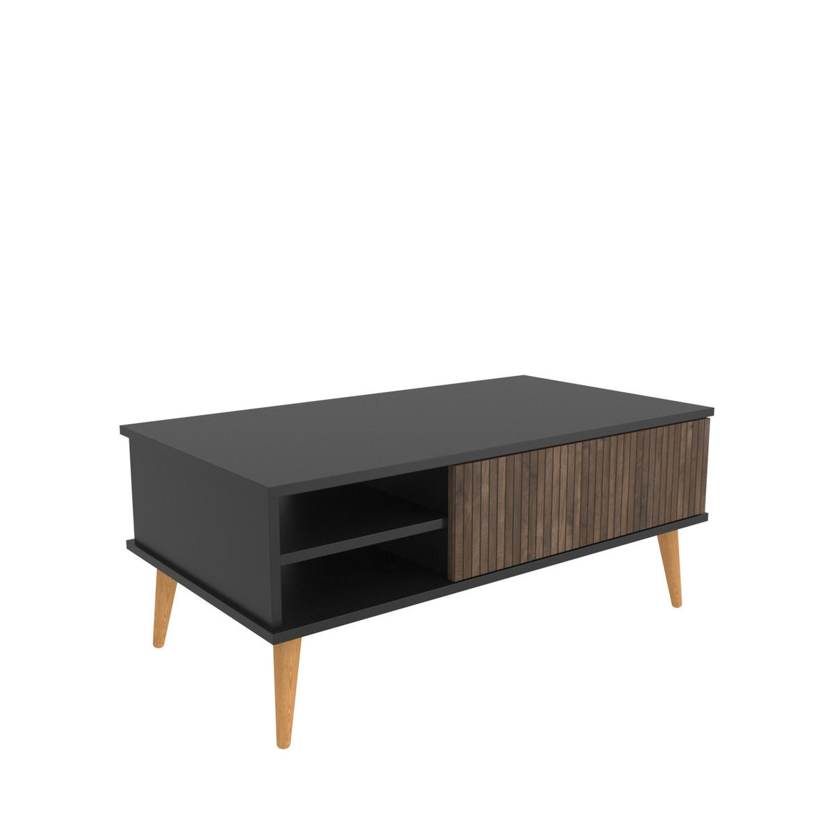COUCHTISCH Como - Schwarz/Braun, Holzwerkstoff (110/60/46cm) - Decorotika