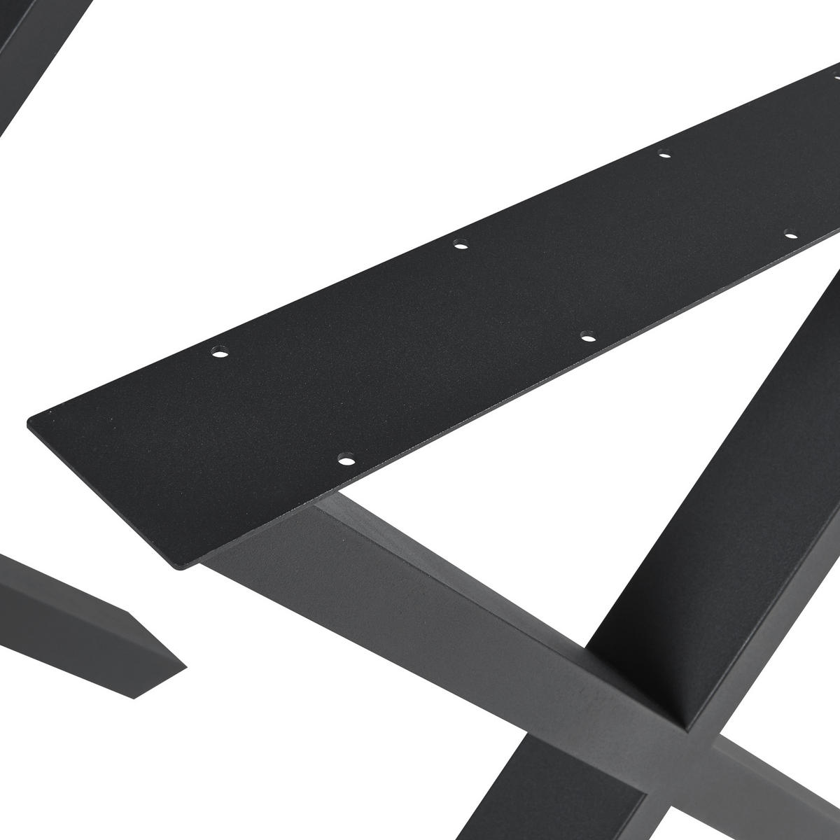 TISCHGESTELL-SET 2 TLG. Maribo - Schwarz, Metall (55/72/10cm) - [en.casa]