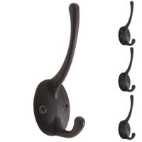 GARDEROBENHAKEN abgerundet Schwarz 4er-Set - Schwarz, Metall (3/8/4cm) - MCW