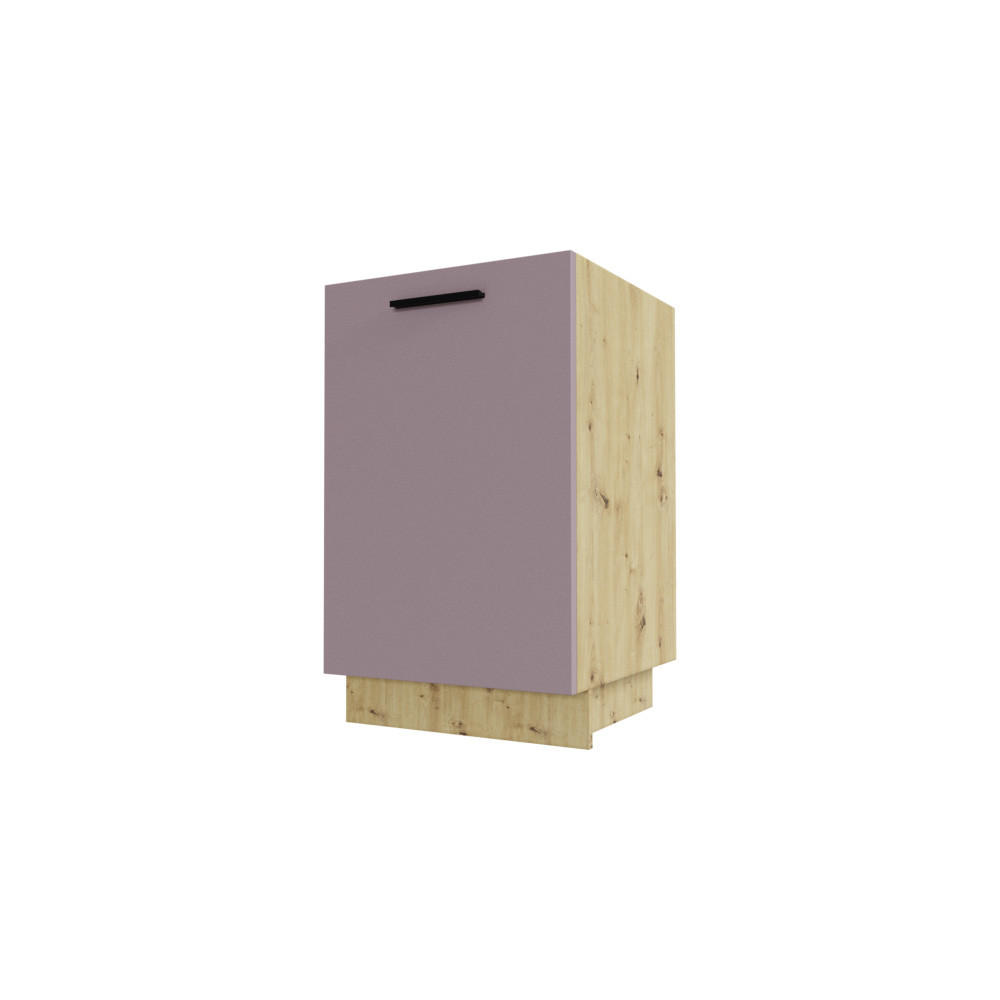 KÜCHENUNTERSCHRANK Bonn Rosé Kupfer Matt / Eiche Artisan Matt 50 / 50 / 82cm - Hellrosa/Eiche Artisan, Holz/Holzwerkstoff (50/82/50cm) - Feldmann-Wohnen
