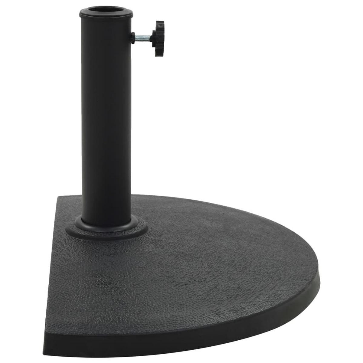 SONNENSCHIRMFUSS Halbrund 9 Kg Schwarz Polyharz - Schwarz, Kunststoff (50/50cm) - vidaXL