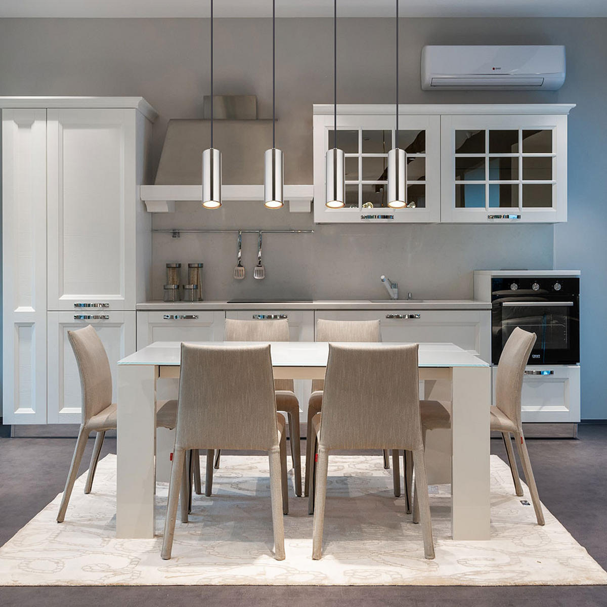 LED HÄNGELEUCHTE Metall Silber 4-flammig - Silberfarben, Metall (65/6/120cm)