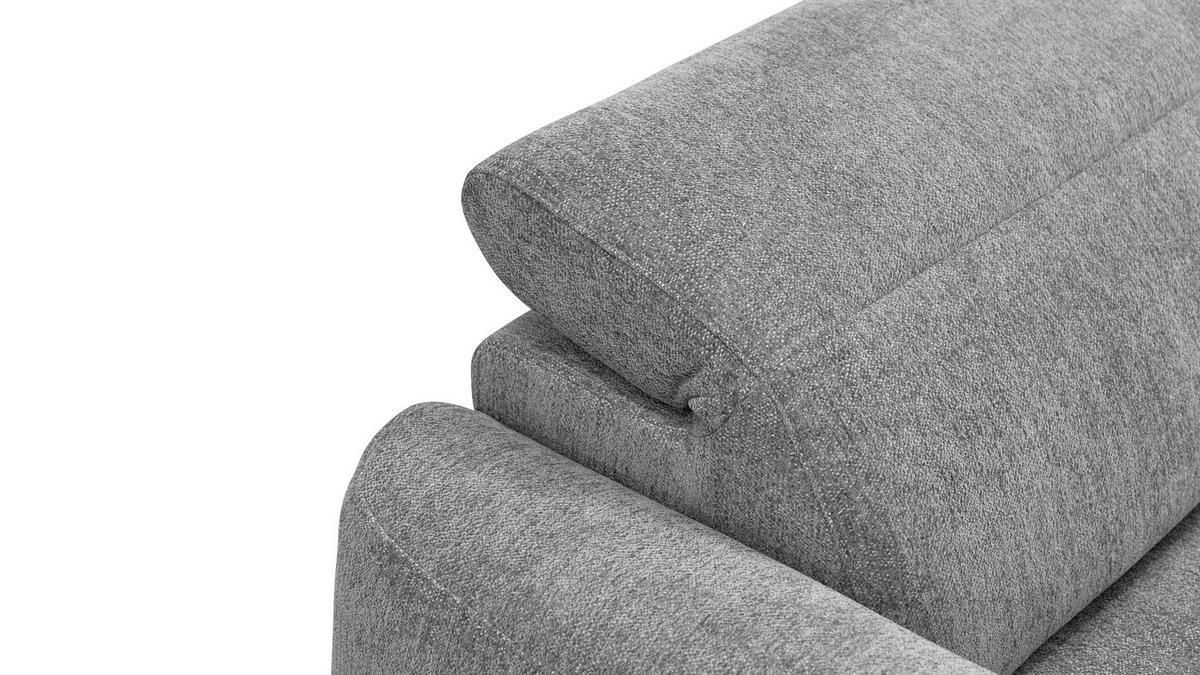 ECKSOFA NERO 4-Sitzer, platingrau - Schwarz/Grau, Holz/Textil (272/81/159cm) - Courtois Laville