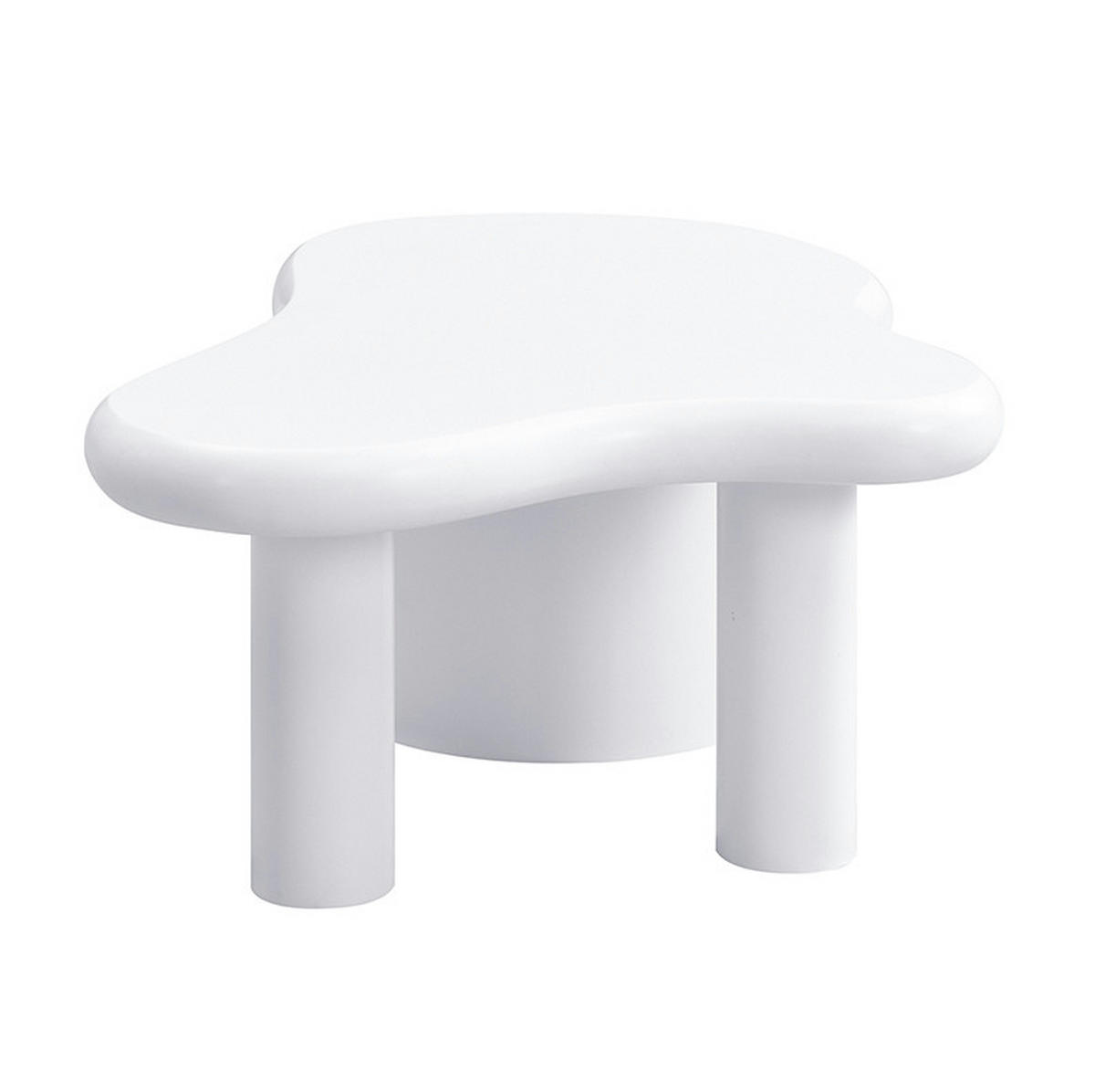 KLUBSKA miza iz MDF, 97/64/42 cm bela, z 2 predaloma - bela, leseni material (97/64/42cm) - BEAOK