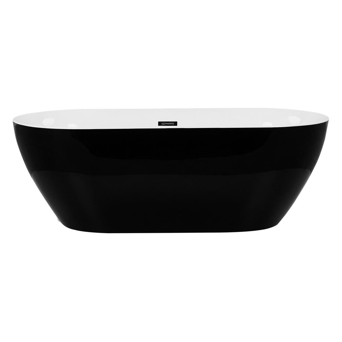 BADEWANNE FREISTEHEND 75x150x58 cm schwarz Carrera - Schwarz, Kunststoff (75/58/150cm) - Beliani