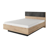 BETT Tally Eiche Artisan / anthrazit 163 / 210 / 104cm - Eichefarben/Anthrazit, Holz/Holzwerkstoff (160/200cm) - Feldmann-Wohnen