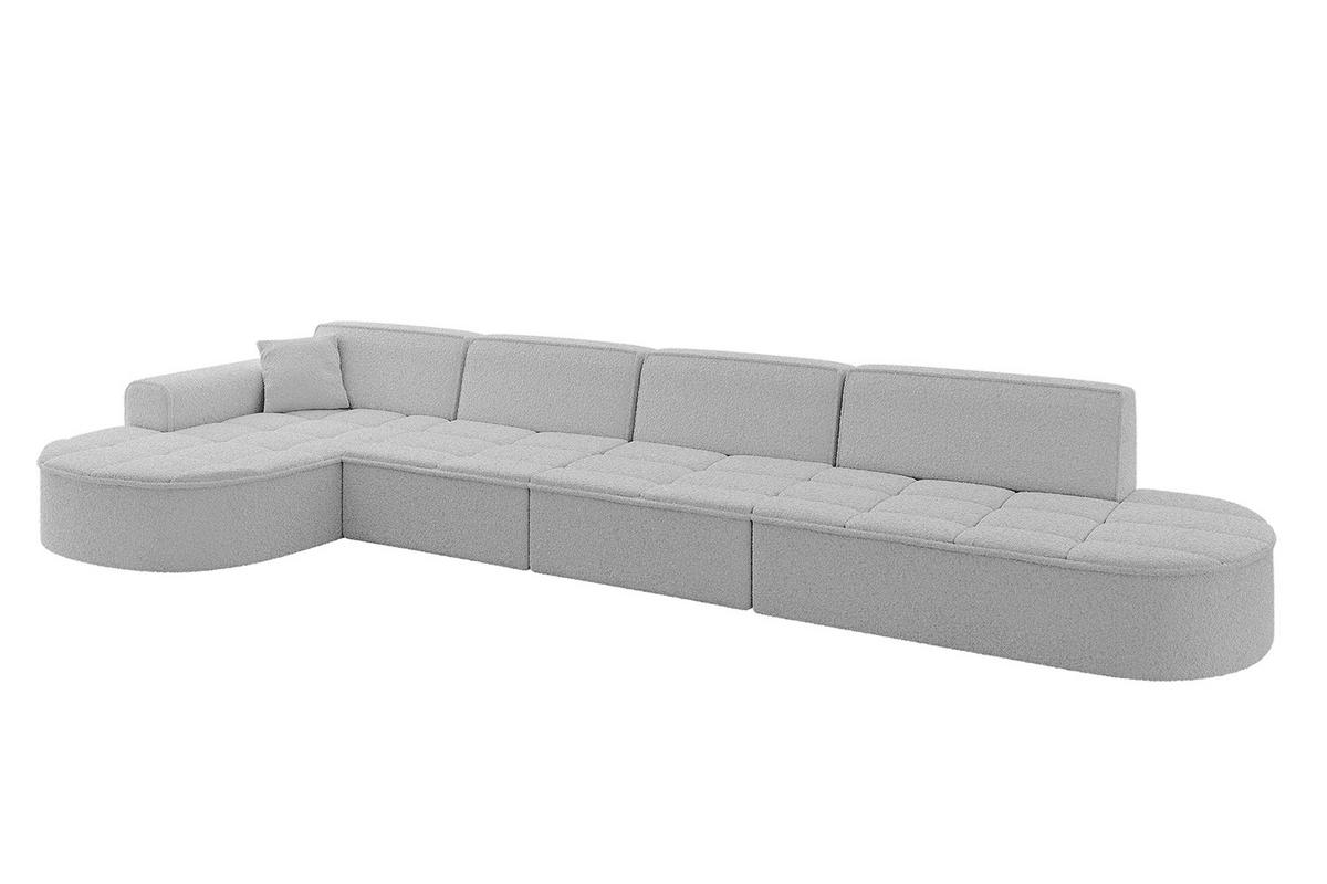 ECKSOFA Ottomane Links TARO-L3 - 413x171x79,5 cm Hellgrau - Hellgrau, Holzwerkstoff/Textil (413/171cm) - ALTDECOR