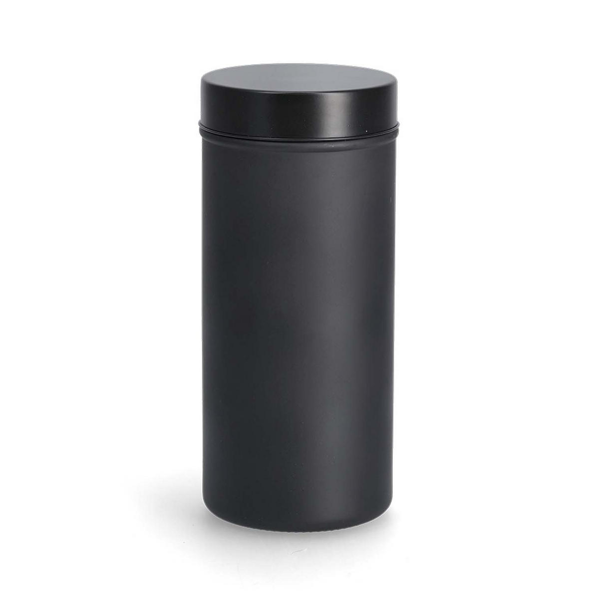 VORRATSGLÄSER zum Beschriften, 6 Stück, schwarz - Ø 10 x 22,5cm - Schwarz, Glas (10/22.5/10cm) - Zeller Present