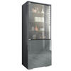 VITRINE Granada Grau Hochglanz - Grau, Holzwerkstoff (50/122.5/34.5cm) - Vladon