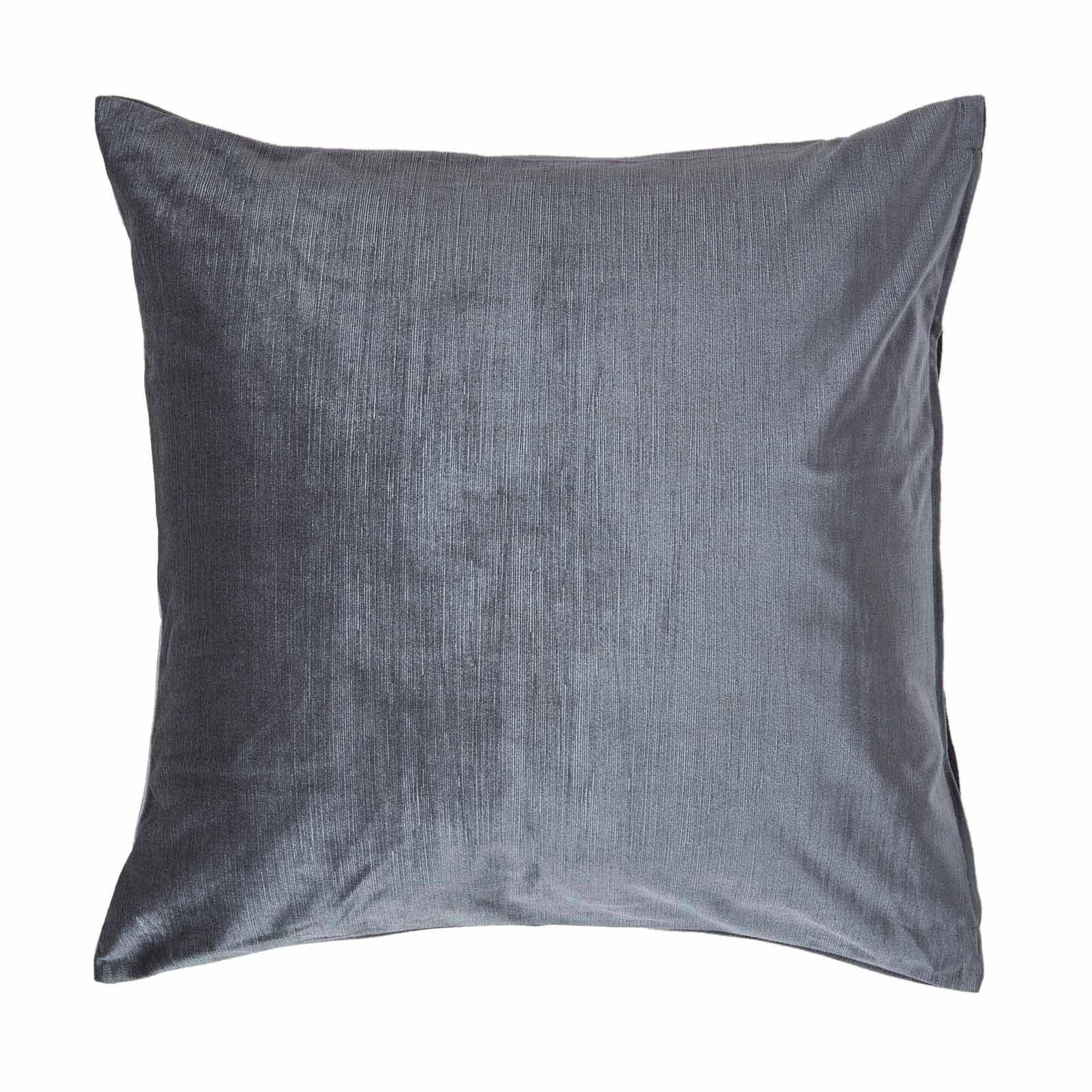 KISSENHÜLLE Samt grau 60/60 cm - Dunkelgrau, Textil (60/60cm) - Homescapes