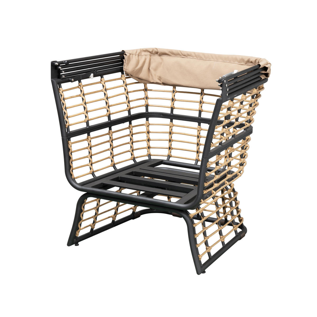 GARTENMUSCHEL Jakob Sonneninsel - Braun, Kunststoff (72/154/83cm) - DELUKE