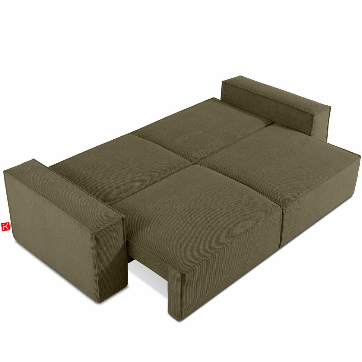 SCHLAFSOFA NAPI III 3-sitzer mit Kissen,Olivgrün - Olivgrün, Holz/Textil (244/89/101cm) - KONSIMO®