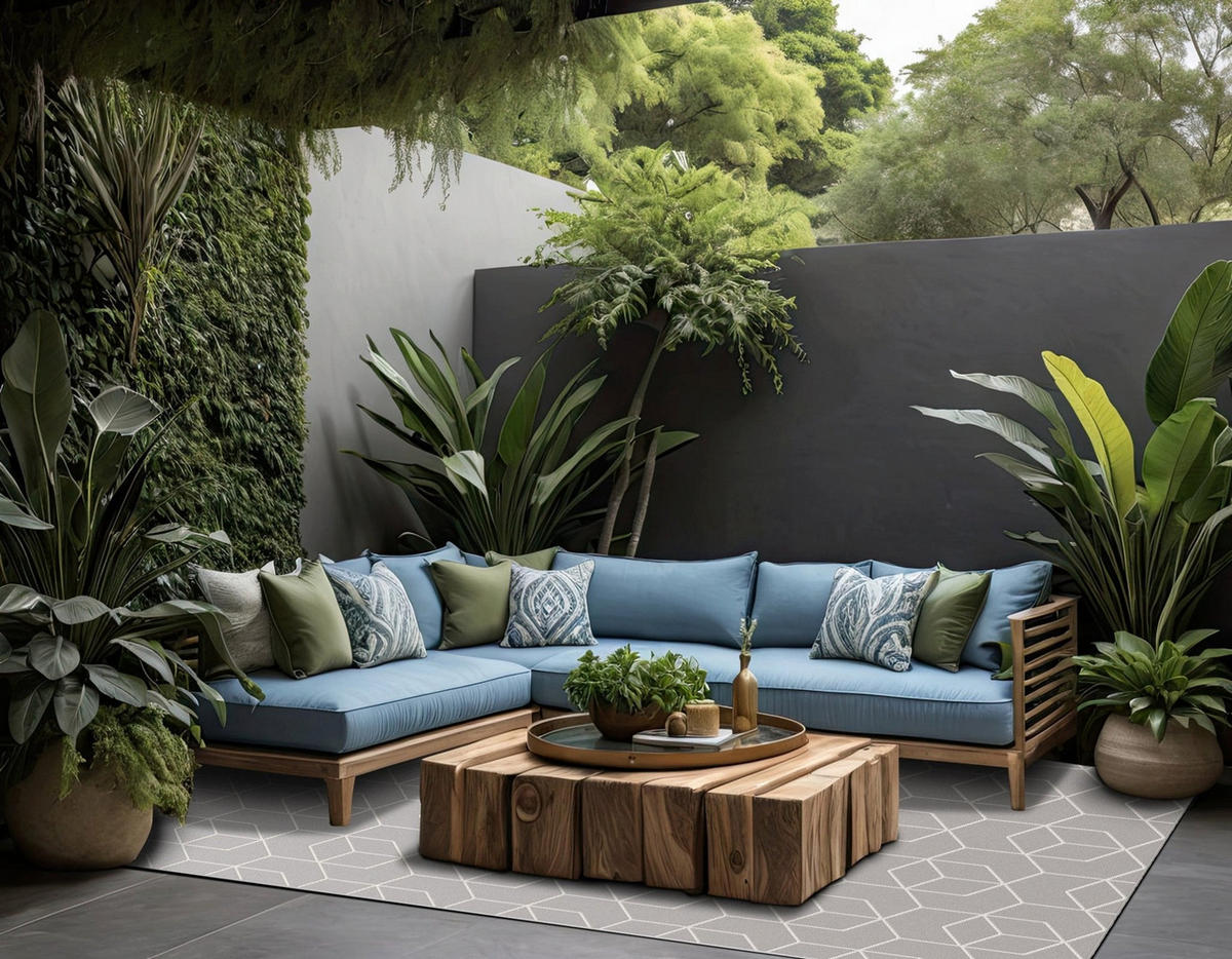 TEPPICH für Innen- und Außenbereiche grau - Grau, Textil (160/230cm) - AFK Living