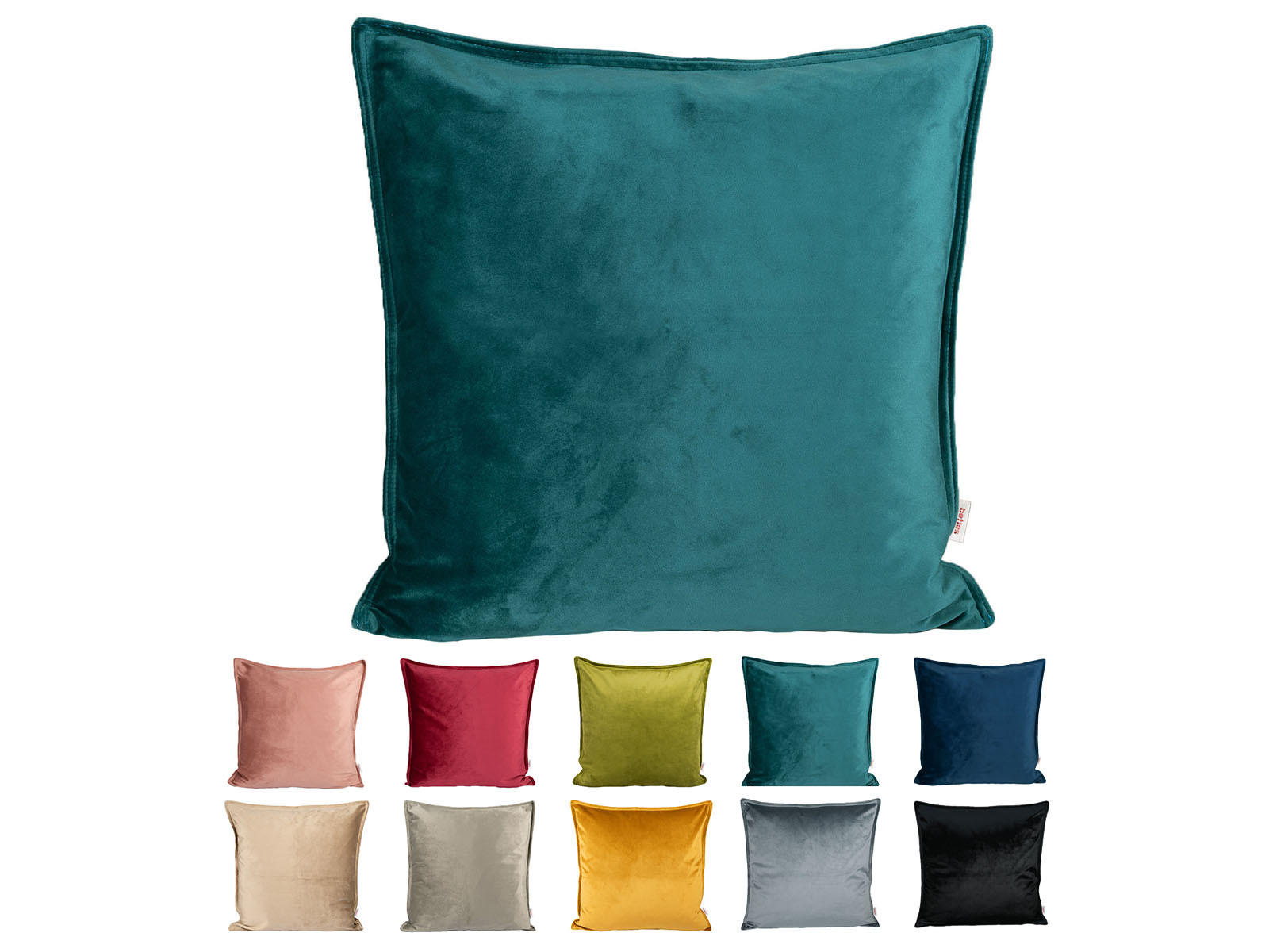 KISSENHÜLLE Samt&Sonders petrol 45/45 cm - Petrol, Textil (45/45cm) - beties Heimtextil