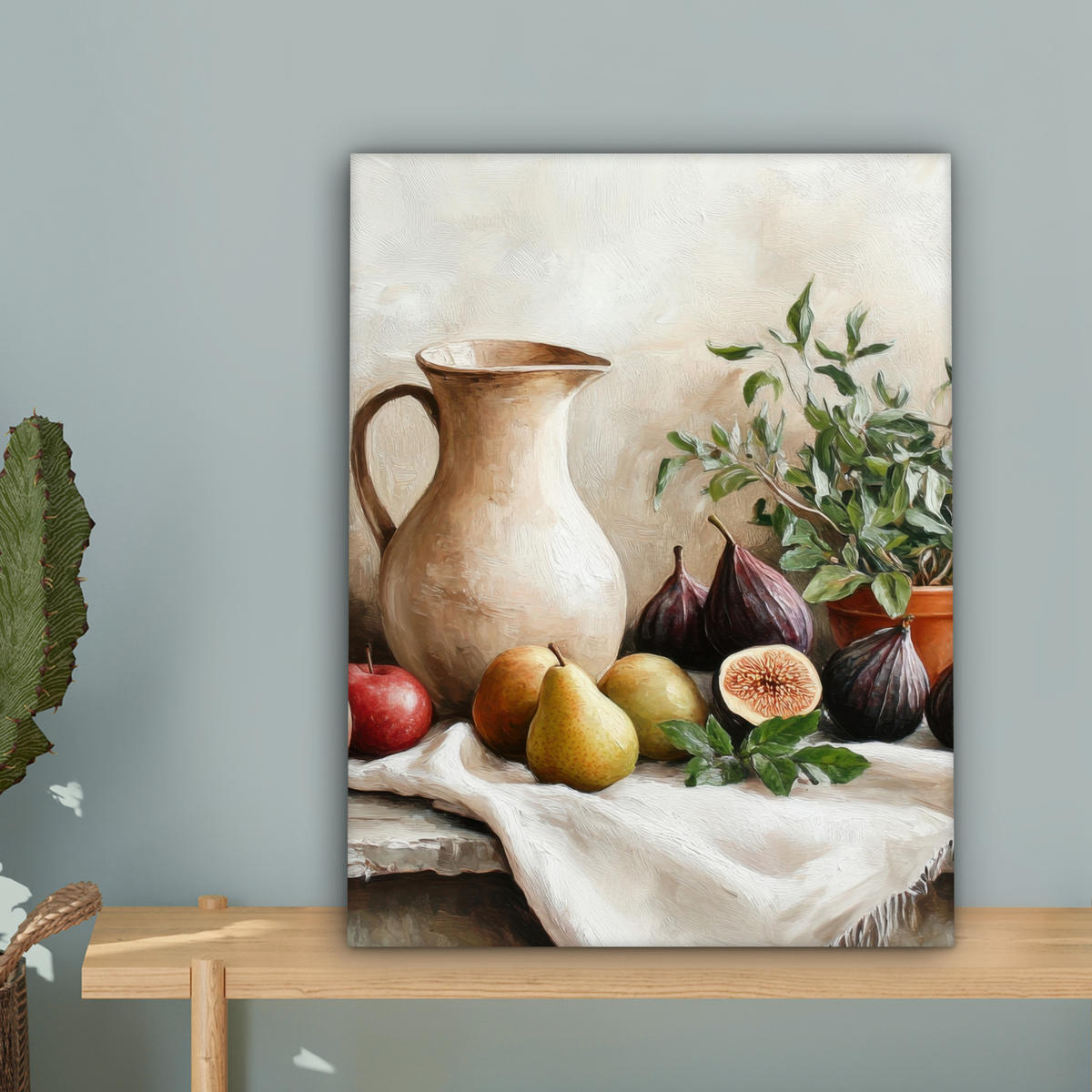 LEINWANDBILD Obst - Kräuter - Ländlich 30x40 cm - Naturfarben, Textil (30/40cm) - MuchoWow