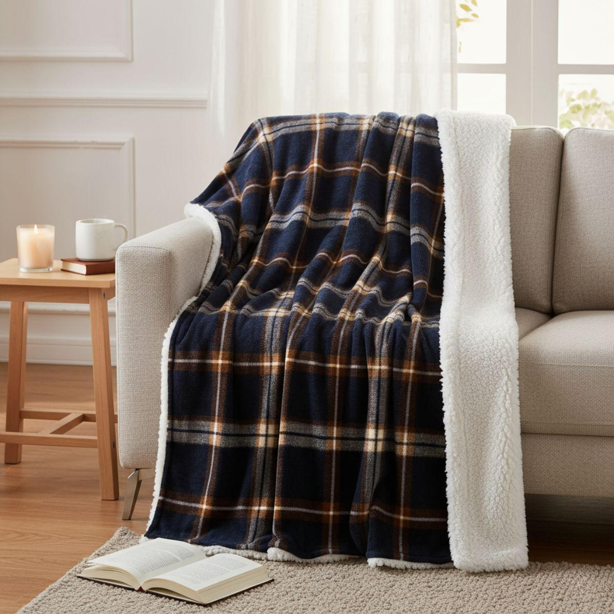 DECKE Kariert 200/150 cm - Blau, Textil (150/200cm) - Home Styling Collection