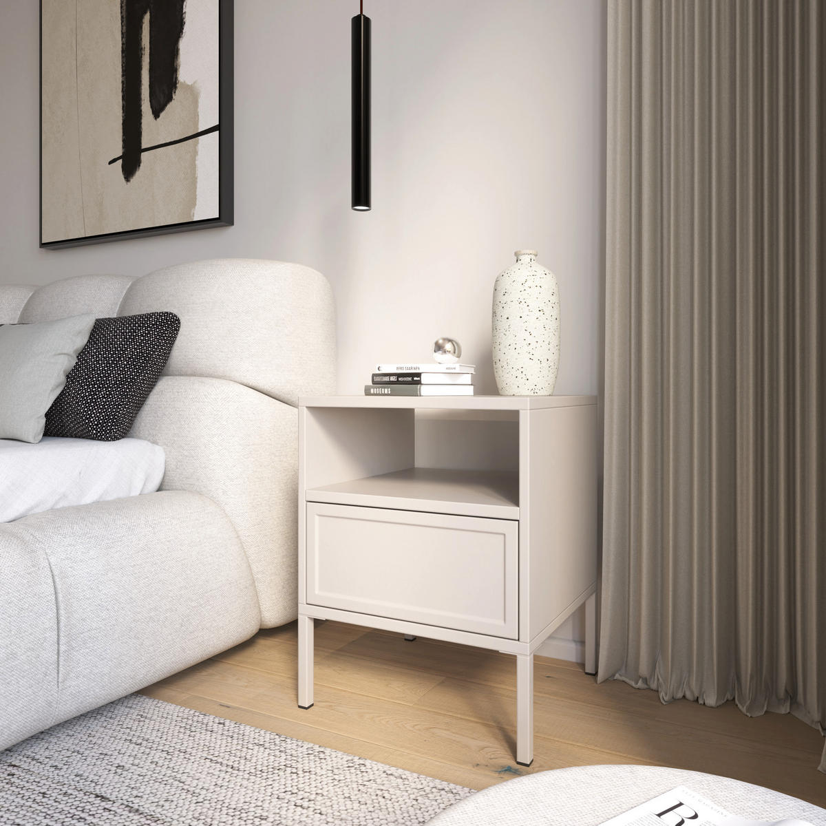 NACHTTISCH VELVETO cachemire 50 cm - Kaschmir, Holzwerkstoff/Metall (45/54/40cm) - Selsey