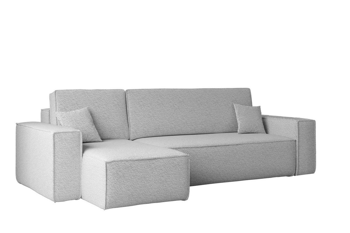 ECKSOFA Mit Schlaffunktion Und Bettkasten L-Form BEST Stoff Abriamo Hellgrau Links - Hellgrau, Holz/Textil (142/244cm) - Kaiser Möbel