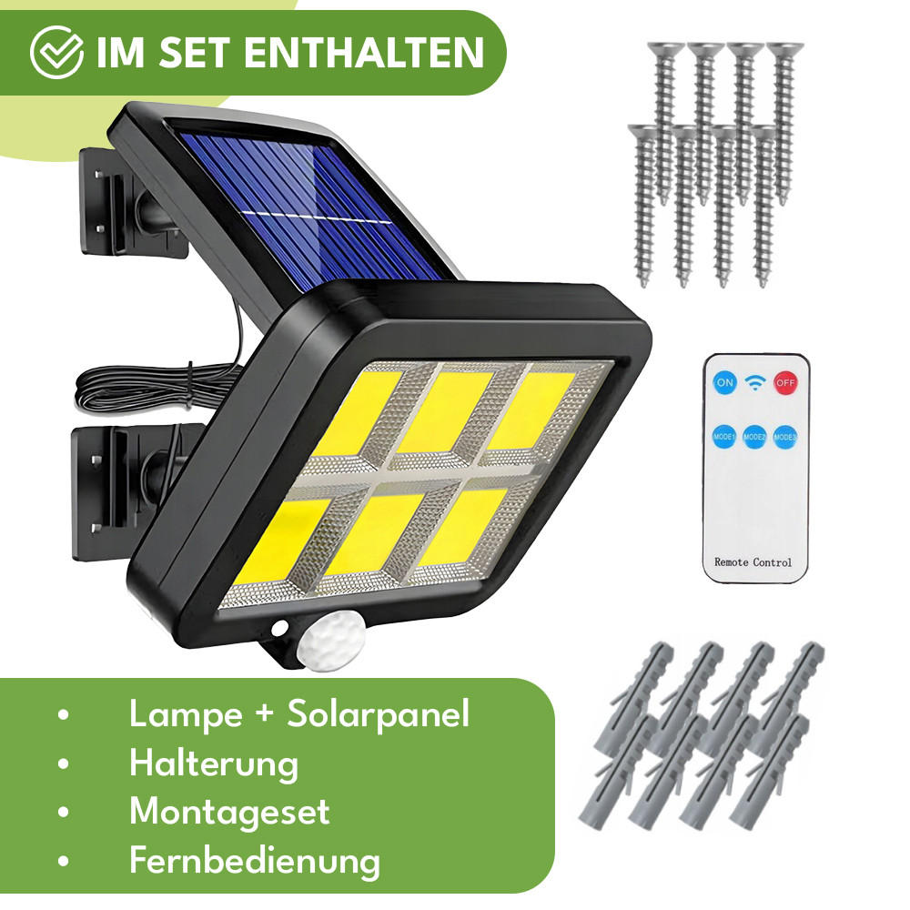 SOLARLAMPE für Außen mit Bewegungsmelder - Schwarz, Kunststoff (5/15/10cm) - KRUMAD