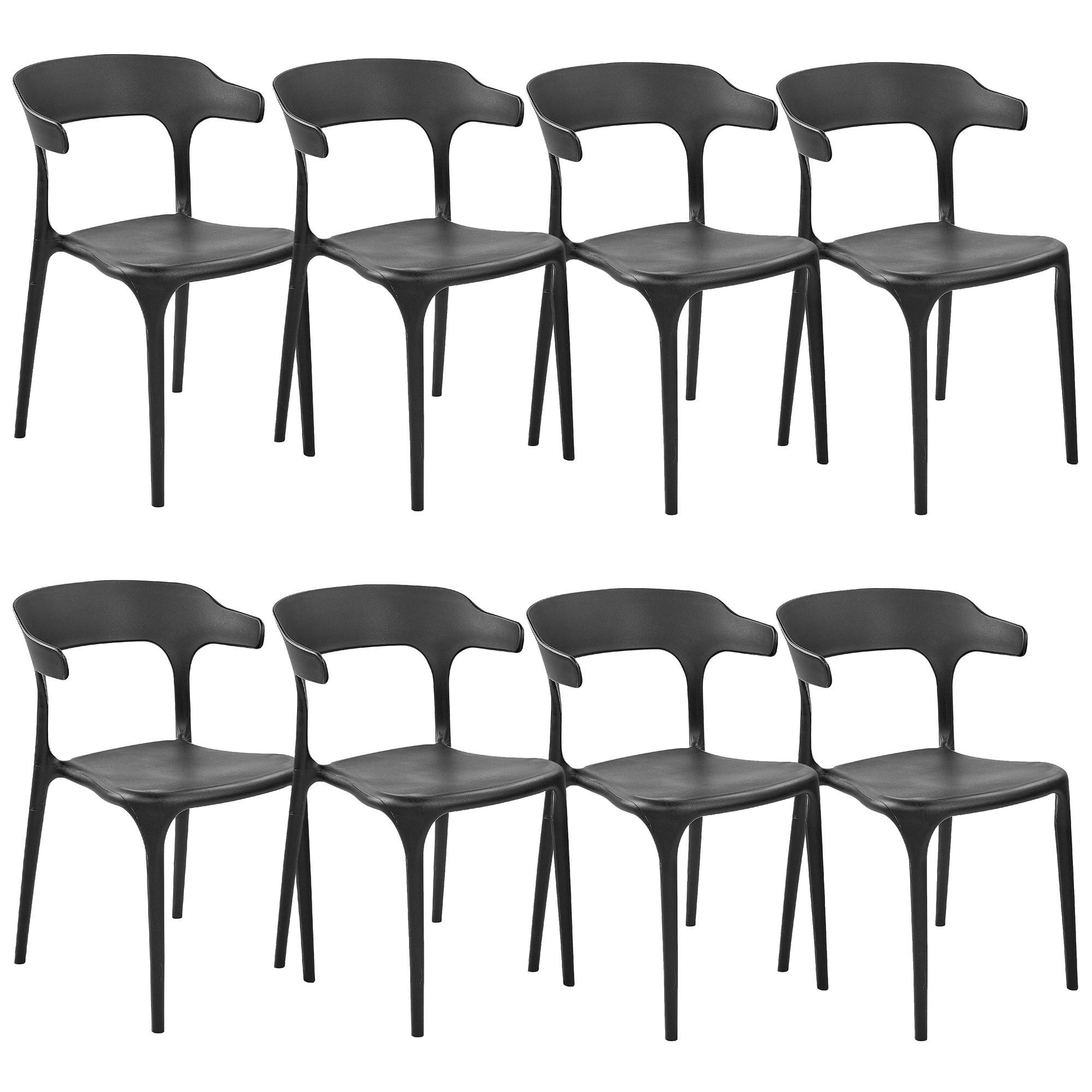 VRTNE STOLICE set od 8 plastika crni Gubbio - crna, plastika (50/76/49cm) - Beliani