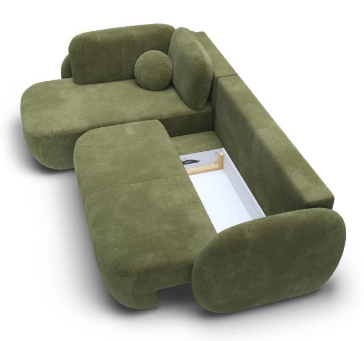 ECKSOFA Grün OLIVIO II Ausziehbar Links - Grün, Textil (289/190cm) - Sepro Meble
