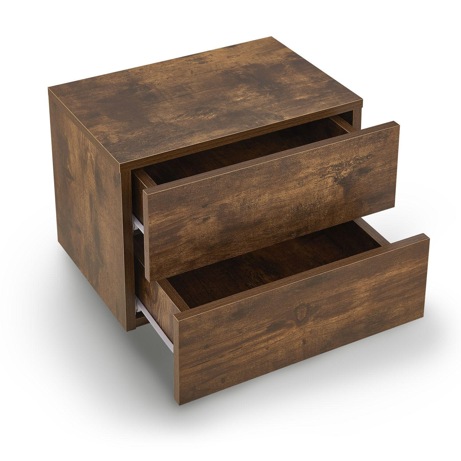 WANDSCHRANK Nachttisch mit 2 Schubladen Holzoptik 40x29x30 cm - Braun, Holz (40/30/29cm) - Juskys