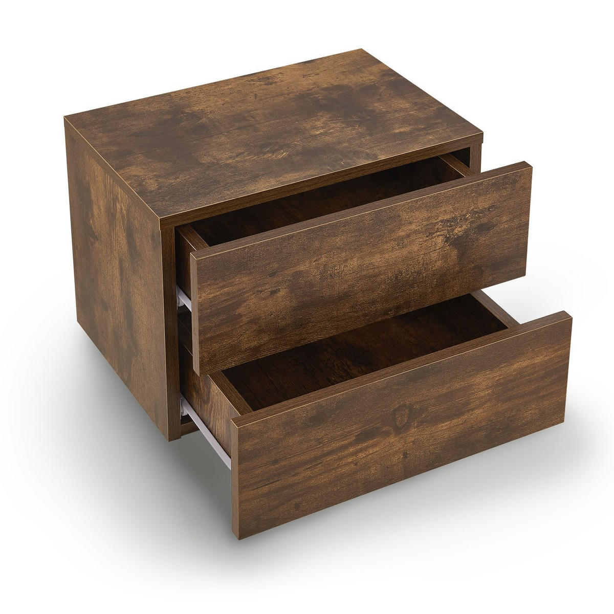WANDSCHRANK Nachttisch mit 2 Schubladen Holzoptik 40x29x30 cm - Braun, Holz (40/30/29cm) - Juskys