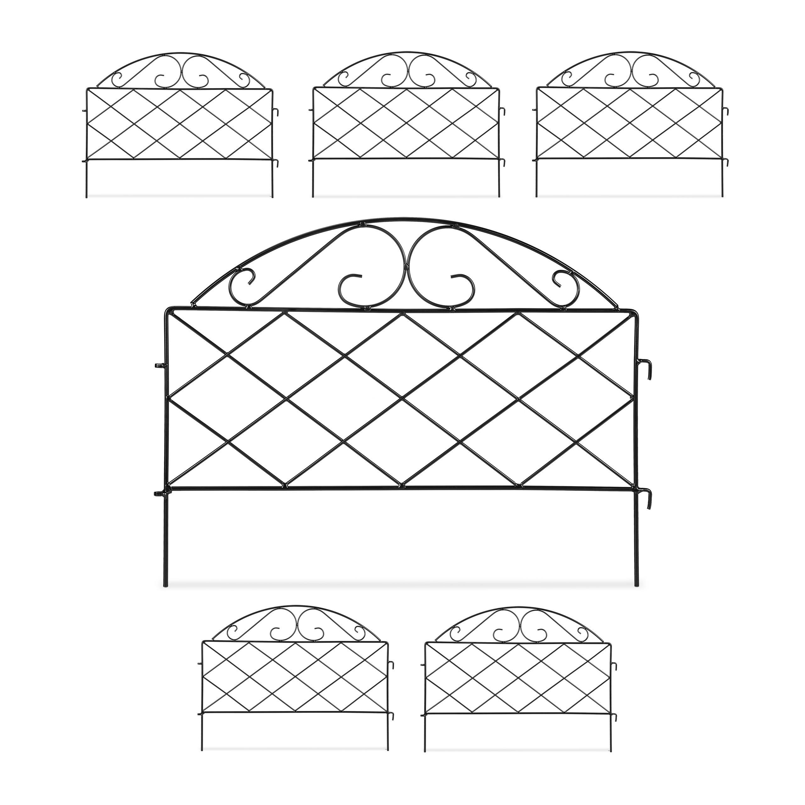 6XBEETZAUN - Schwarz, Metall (54.5/40/1cm) - Relaxdays