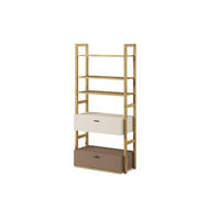 KINDER-BÜCHERREGAL TRIDA mit Schubladen, creme/braun/artisan oak - Creme/Braun, Holz (85/180/40cm) - KONSIMO®