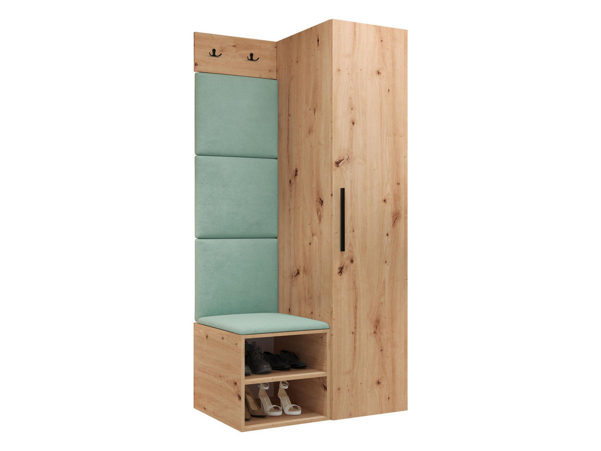 GARDEROBEN-SET Medi III - Schwarz/Eiche Artisan, Holzwerkstoff/Kunststoff (40/191/50cm) - MIRJAN24