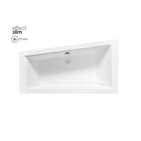 BADEWANNE Eckwanne INTIMA SLIM 160/90 Links mit Styro Ablauf Füße - Weiß, Kunststoff (90/55.5/160cm) - bad land