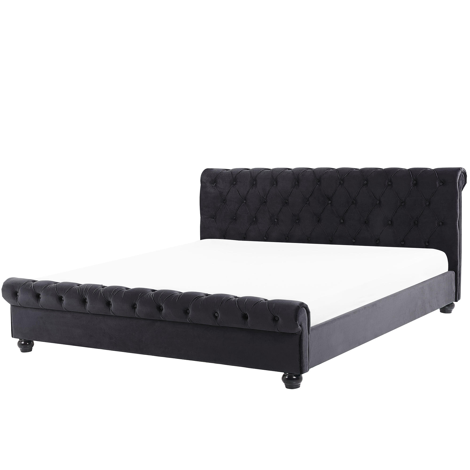 POLSTERBETT 180/200cm Schwarz Avallon - Schwarz, Textil (180/200cm) - Beliani