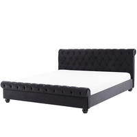 POLSTERBETT 180/200cm Schwarz Avallon - Schwarz, Textil (180/200cm) - Beliani