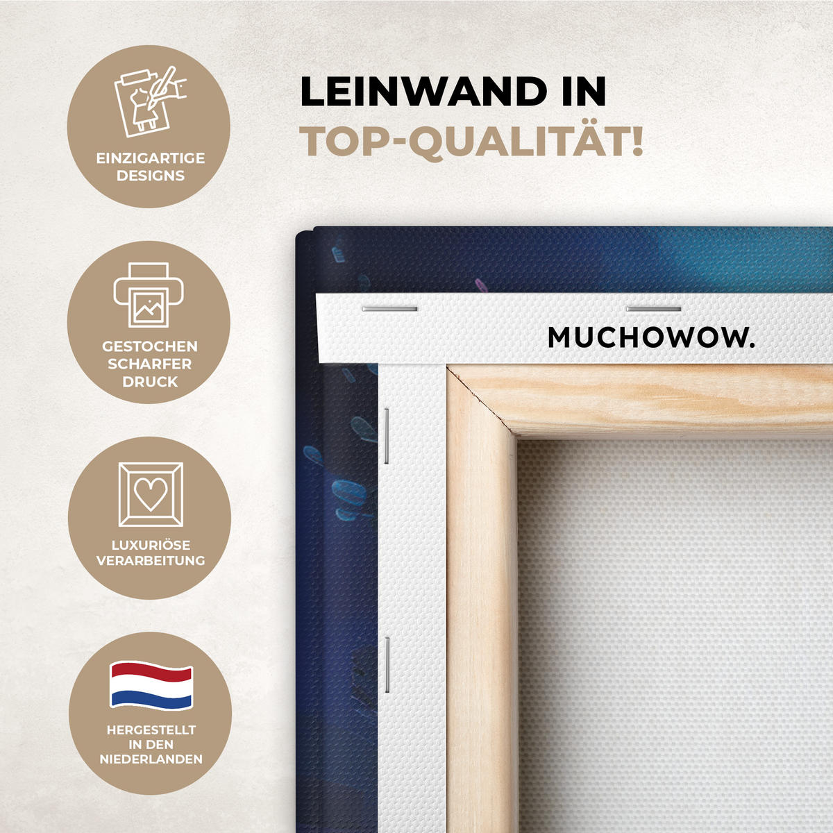 LEINWANDBILD Weihnachtsbaum - Weihnachten - Abstrakt - Farbenfroh Wandbild Wohnzimmer 50x50 cm - Multicolor, Textil (50/50cm) - MuchoWow