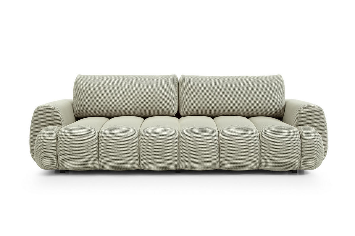 SOFA Pavo Beige, Schlafsofa mit gestepptem Sitz - Beige, Holzwerkstoff (263/81/110cm) - Bettso