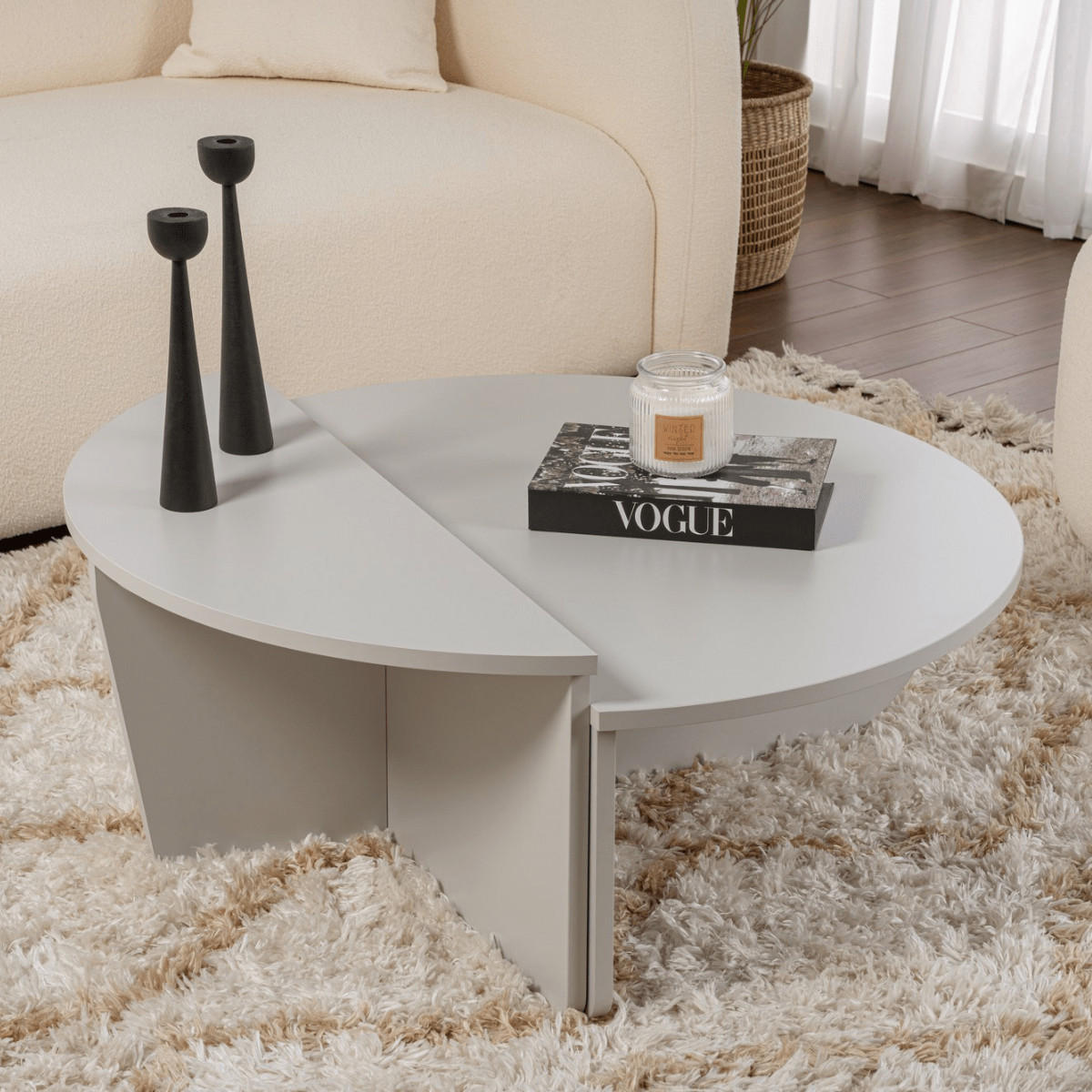 COUCHTISCH (2er-Set) orion 90/90/35 cm - Grau, Holzwerkstoff (90/90/35cm) - Calicosy