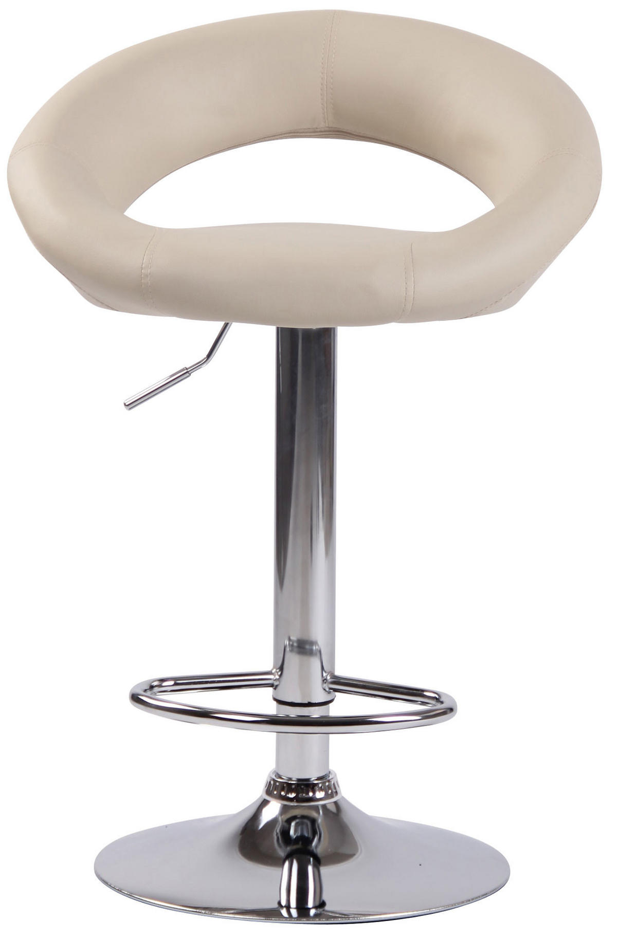 BARHOCKER Lederlook creme - Chromfarben/Creme, Textil/Metall (53/80/47cm) - CLP