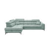 ECKSOFA mit Schlaffunktion und Bettkasten, Luxus-Mikrofaser - Blau/Schwarz, Textil/Metall (282/198cm) - ed exciting design