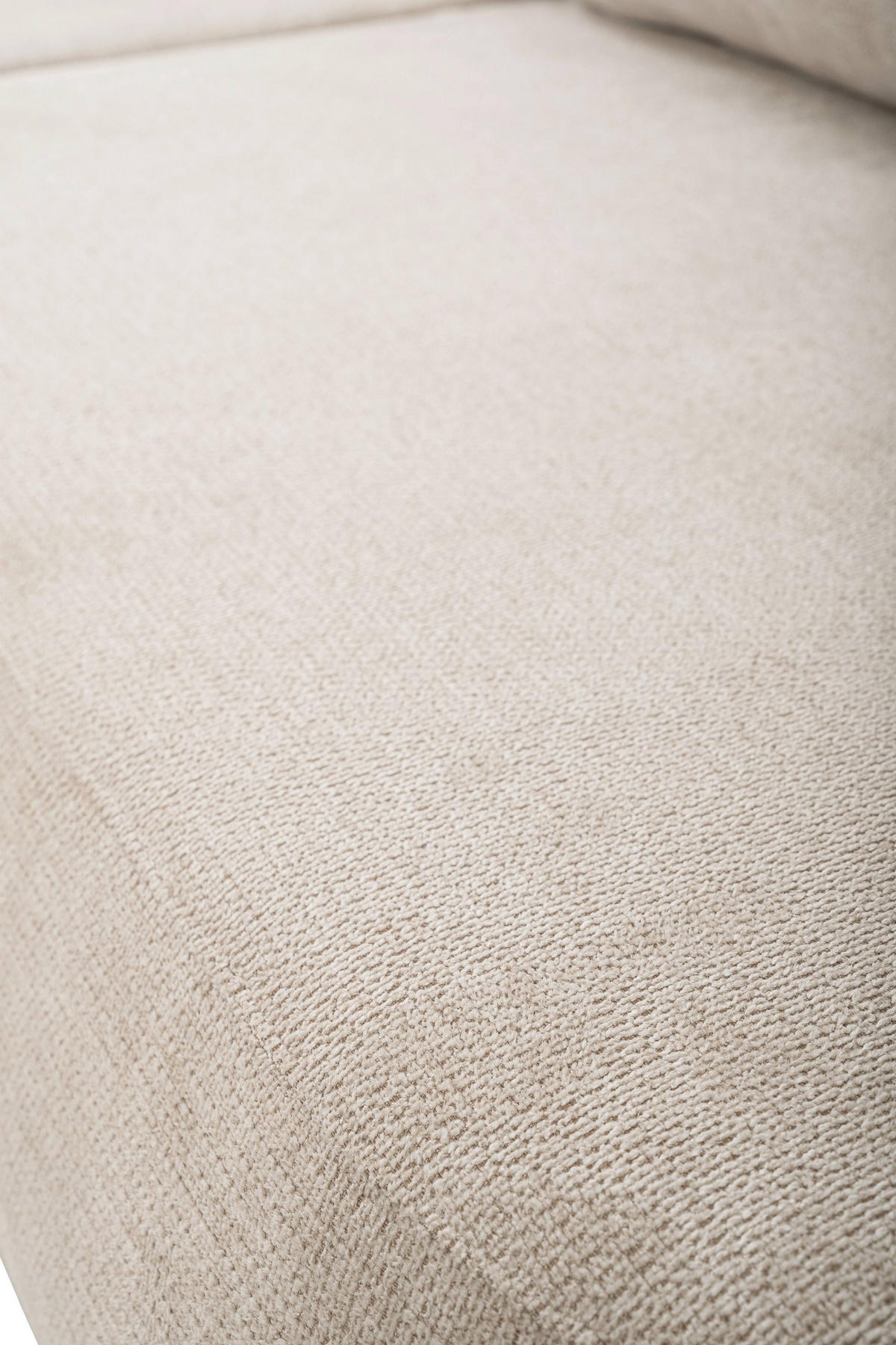 ECKSOFA AMICO L-S Creme Geflochtener Stoff mit Schlaffunktion - Creme, Holz (248/174cm) - MASSENO