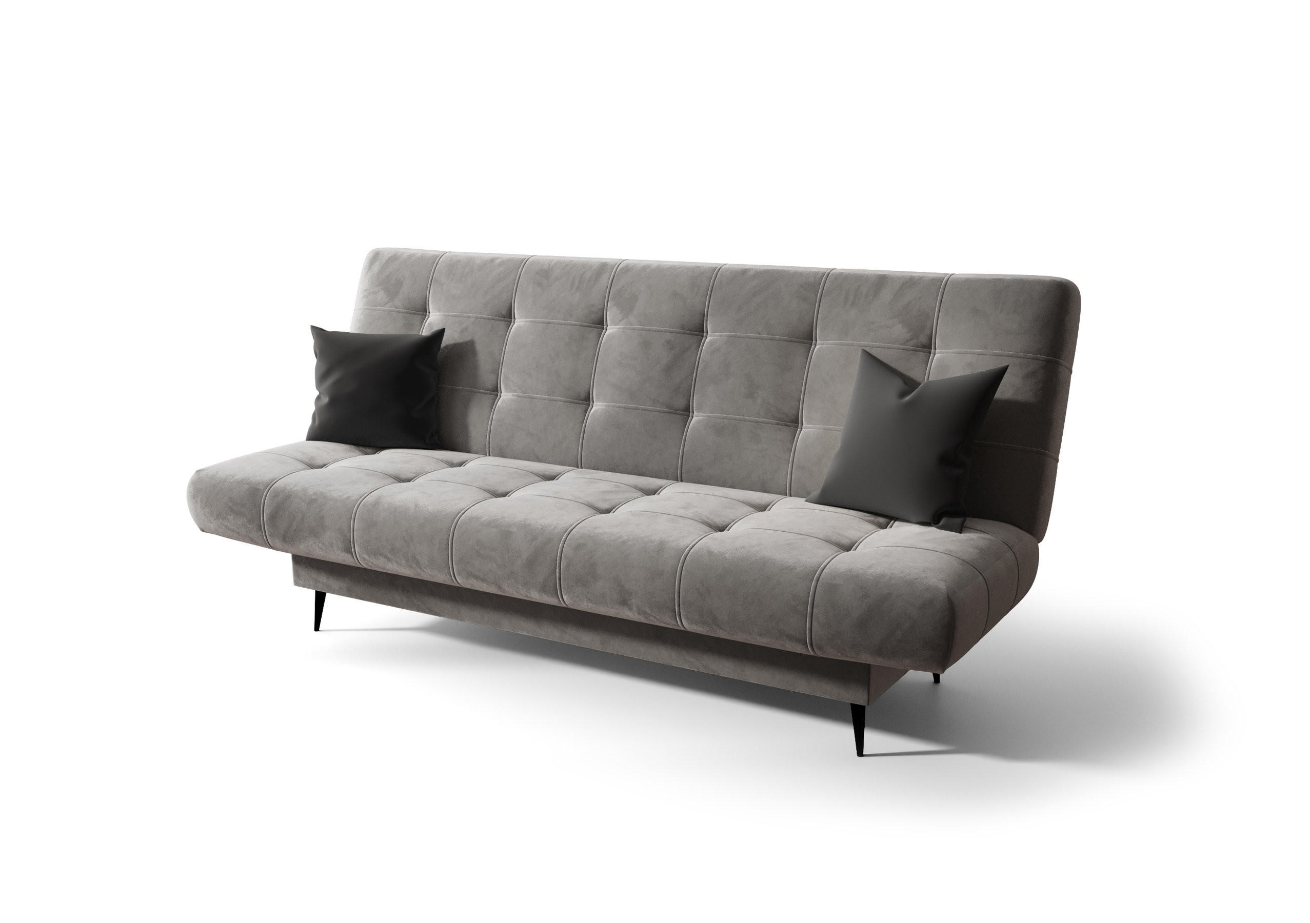 SCHLAFSOFA KONGO 05, Sofa mit Schlaffunktion, Farbe: Grau, Velourstoff - Grau, Textil (200/97/97cm) - O-Sofa
