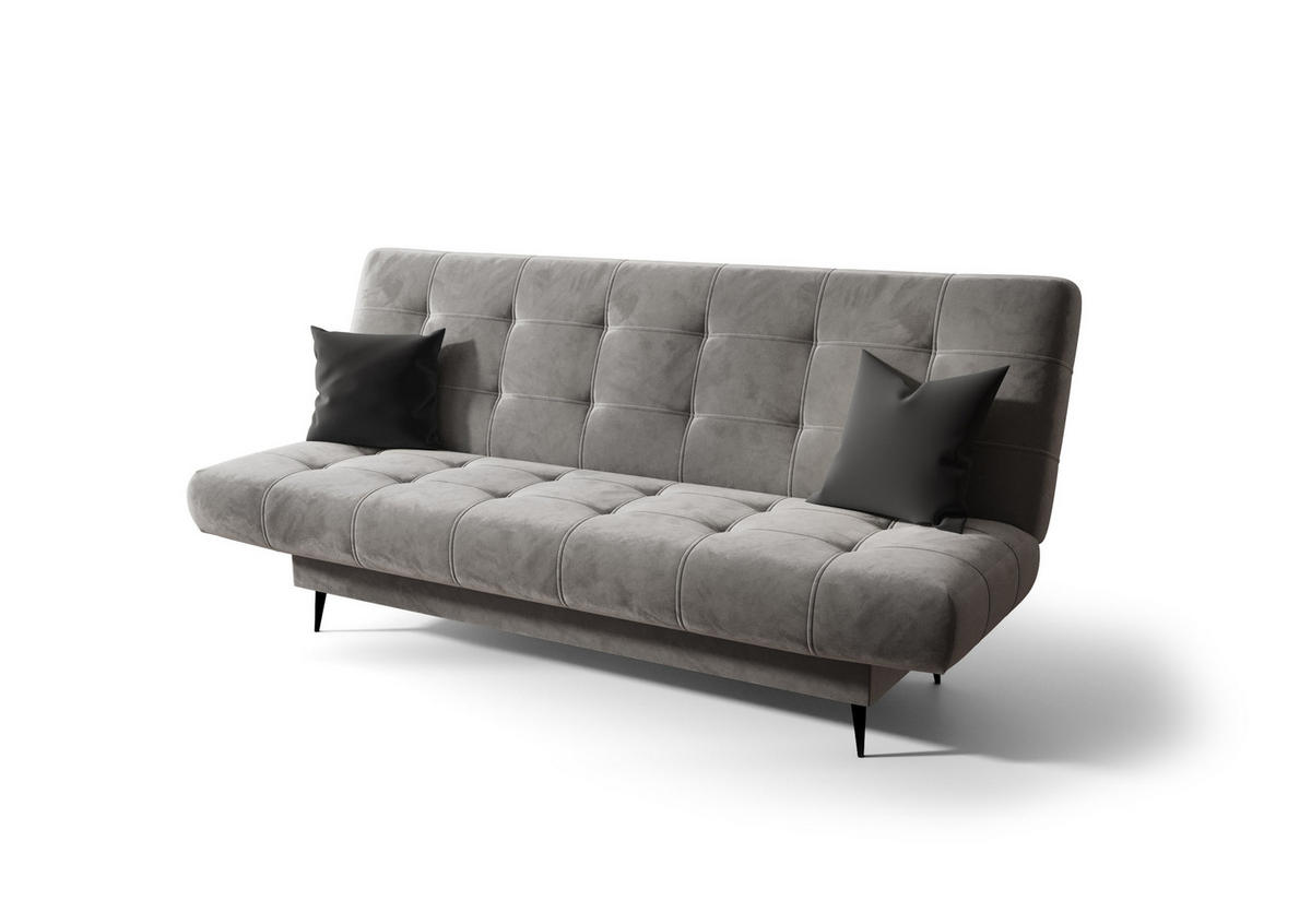 SCHLAFSOFA KONGO 05, Sofa mit Schlaffunktion, Farbe: Grau, Velourstoff - Grau, Textil (200/97/97cm) - O-Sofa